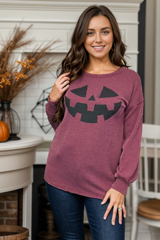 Jack O’ Lantern Graphic Long Sleeve Shirt