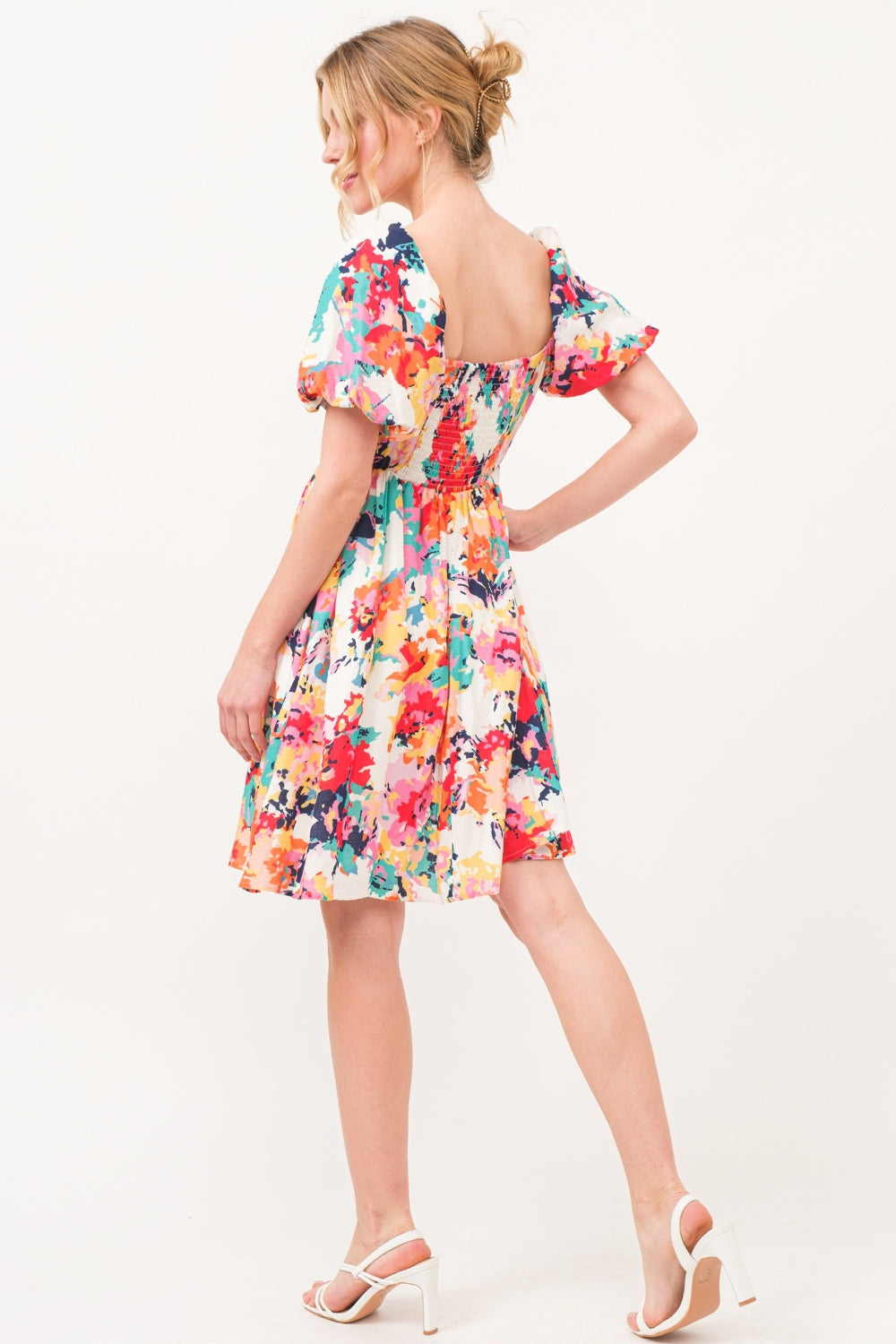 Lydia Floral Puff Sleeve Mini Dress