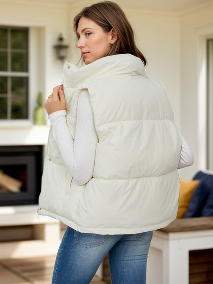 Marlette Pocketed Zip Up Puffer Vest