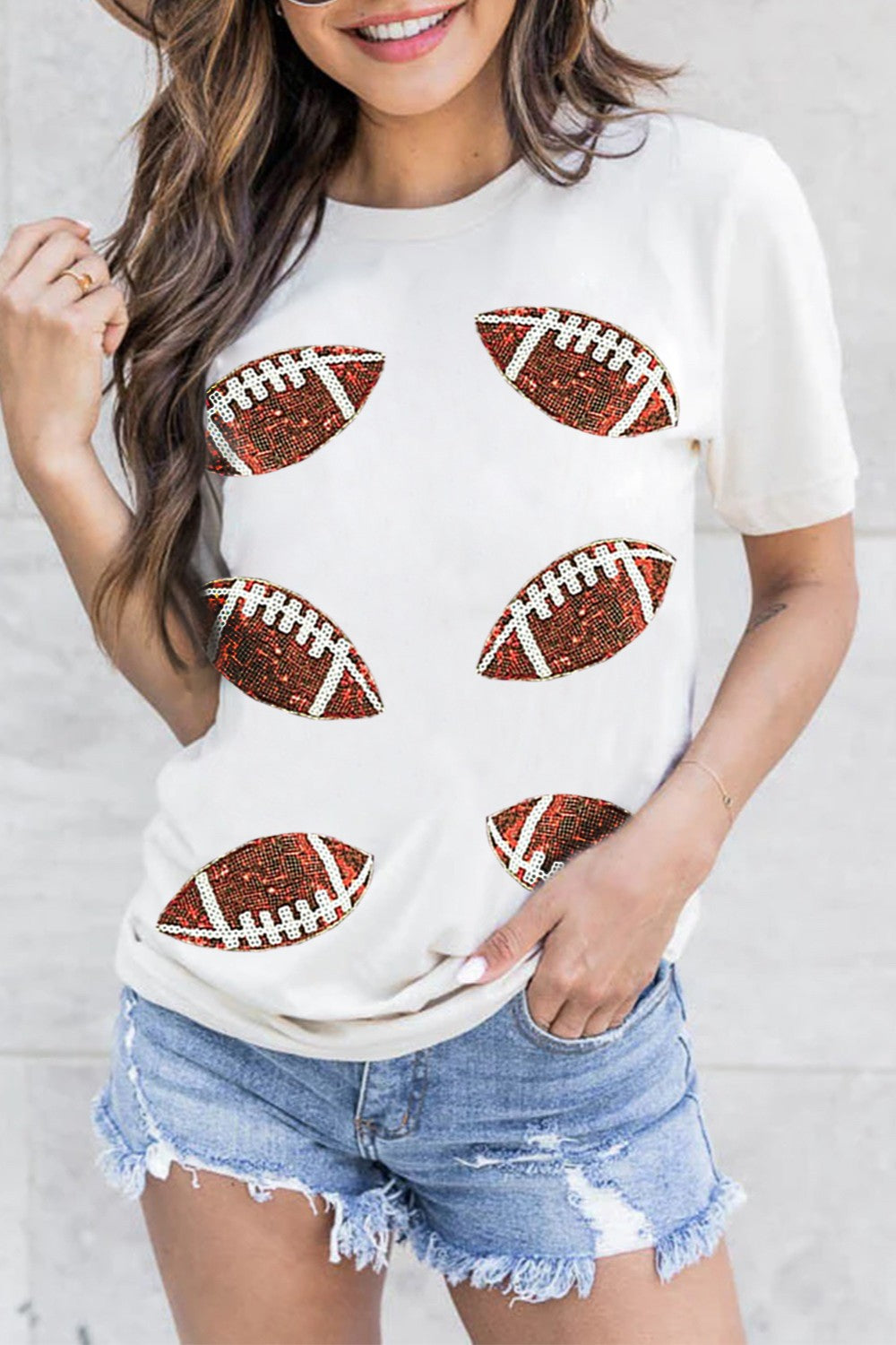 Sequin Football Tee