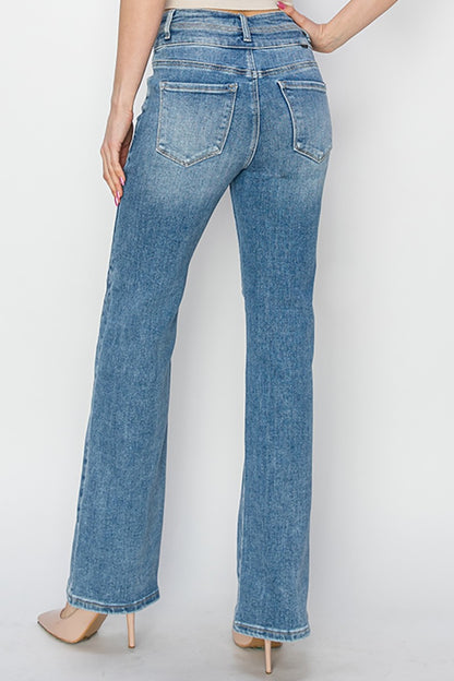 High Rise Ankle Straight Jeans