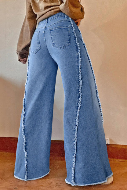 Frayed Wide Leg Jeans