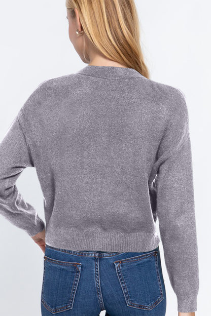 Amelia Basics Knit Cardigan, Gray