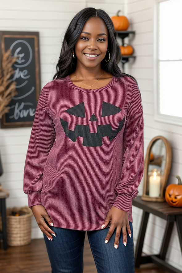 Jack O’ Lantern Graphic Long Sleeve Shirt