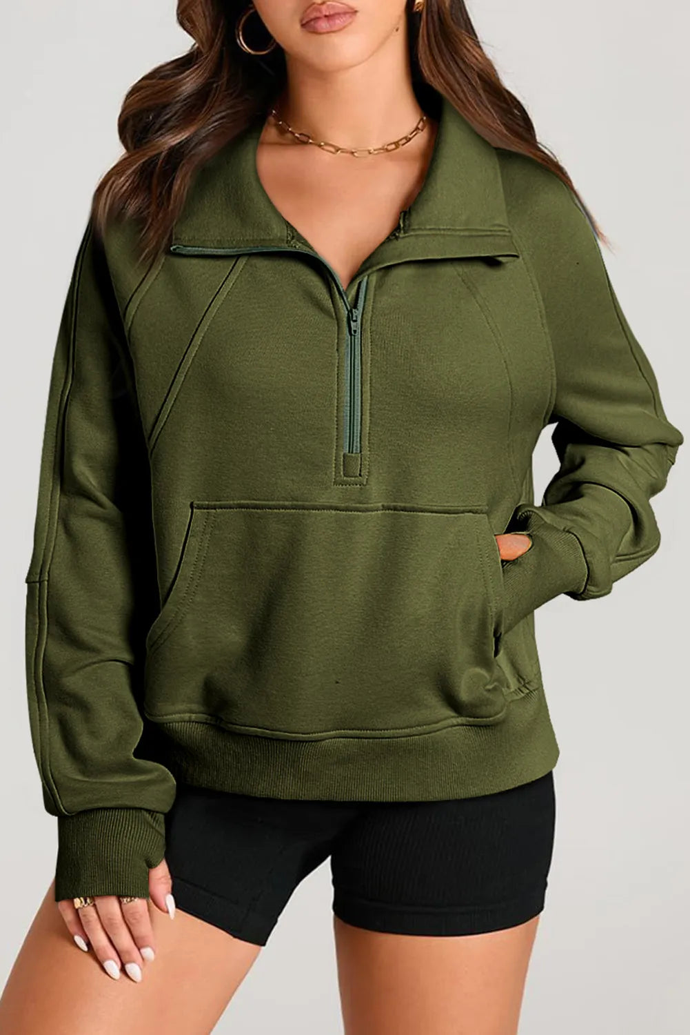 Betsy Jean Half Zip Pullover Sweatshirt