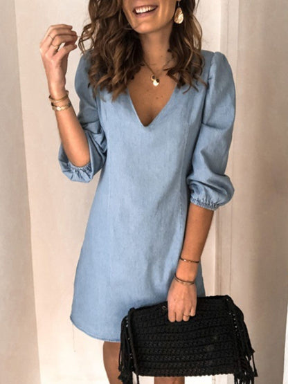 Willa V-Neck Half Sleeve Dress