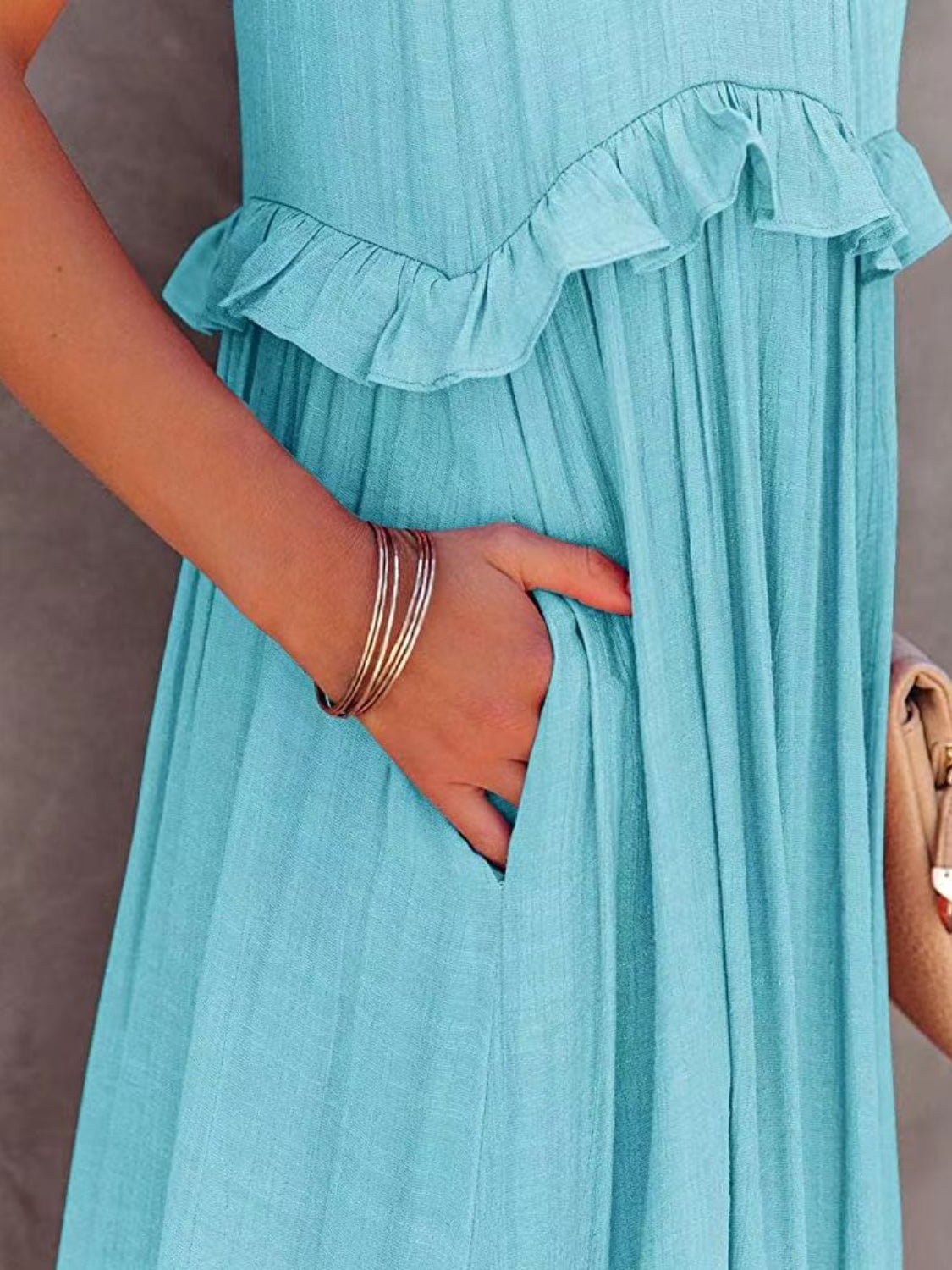 Millie Ruffled Tiered Maxi Dress with Pockets