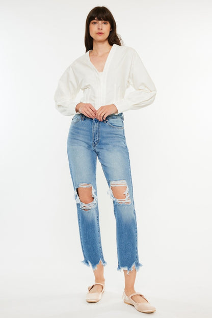 Frayed Hem Cropped Jeans