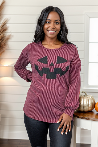 Jack O’ Lantern Graphic Long Sleeve Shirt