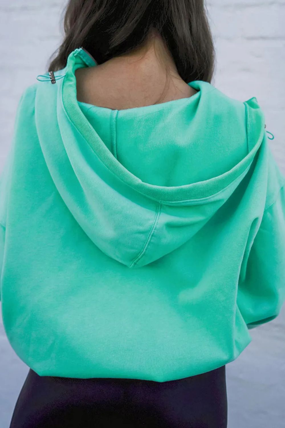 Ayla Half Zip Hoodie, Turquoise