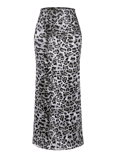 Honey Leopard Midi Skirt