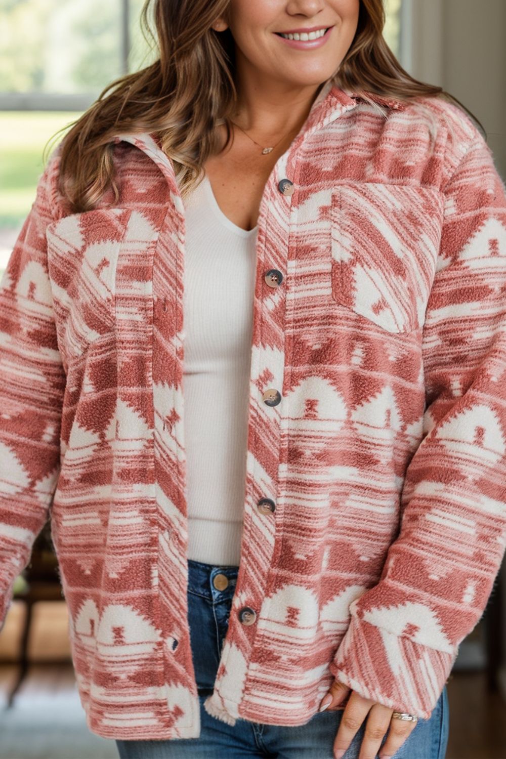 Cassidy Western Printed Shacket, Plus Size