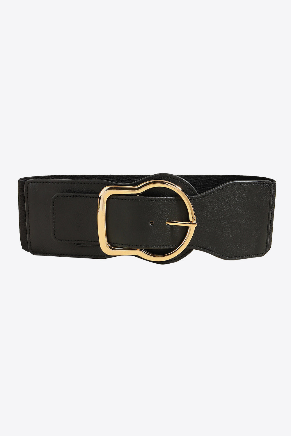 Rounded Buckle PU Leather Belt