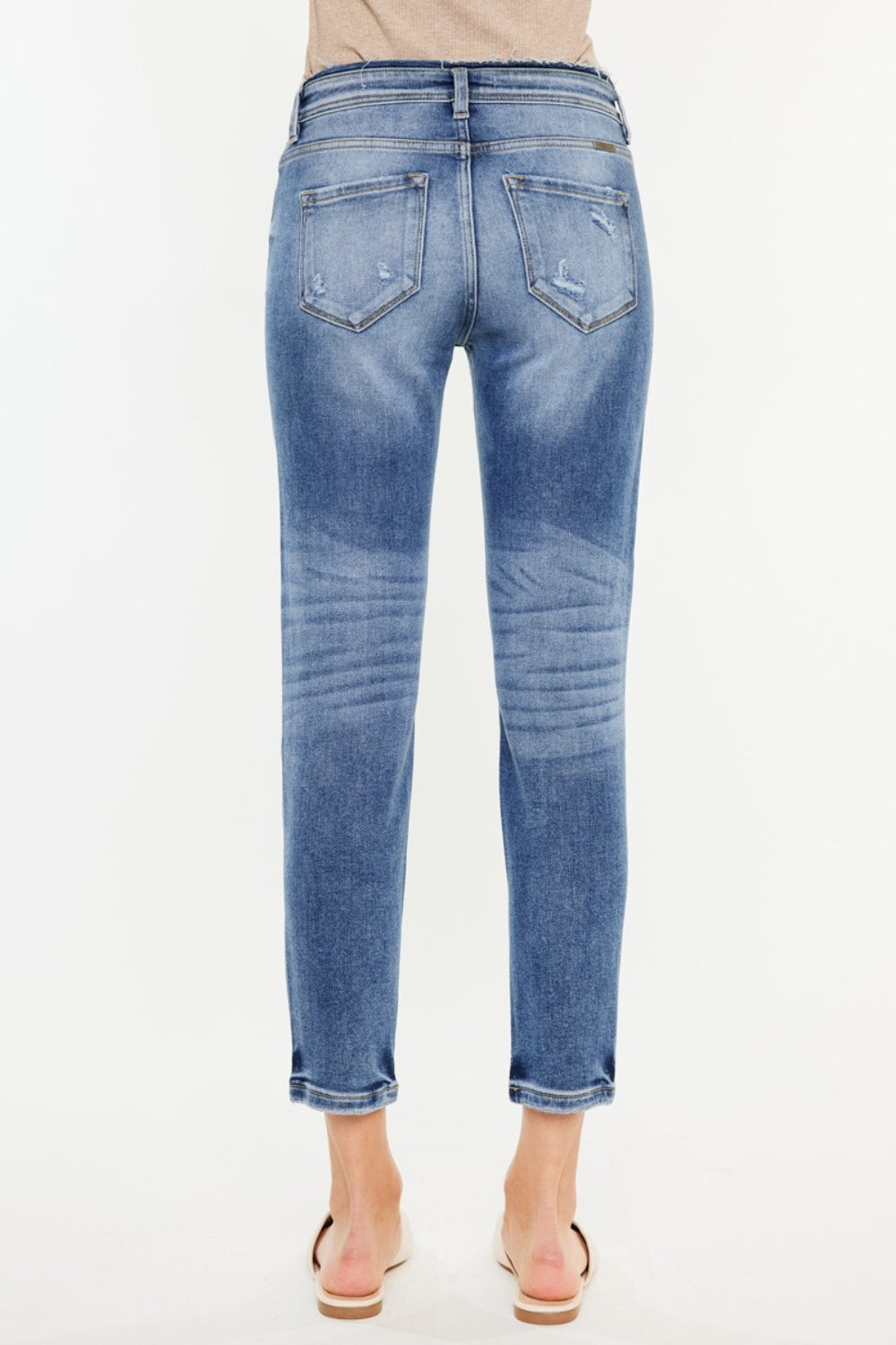 High Rise Distressed Mom Jeans