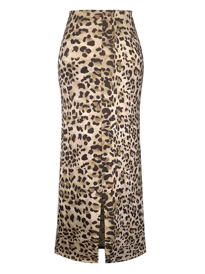 Honey Leopard Midi Skirt