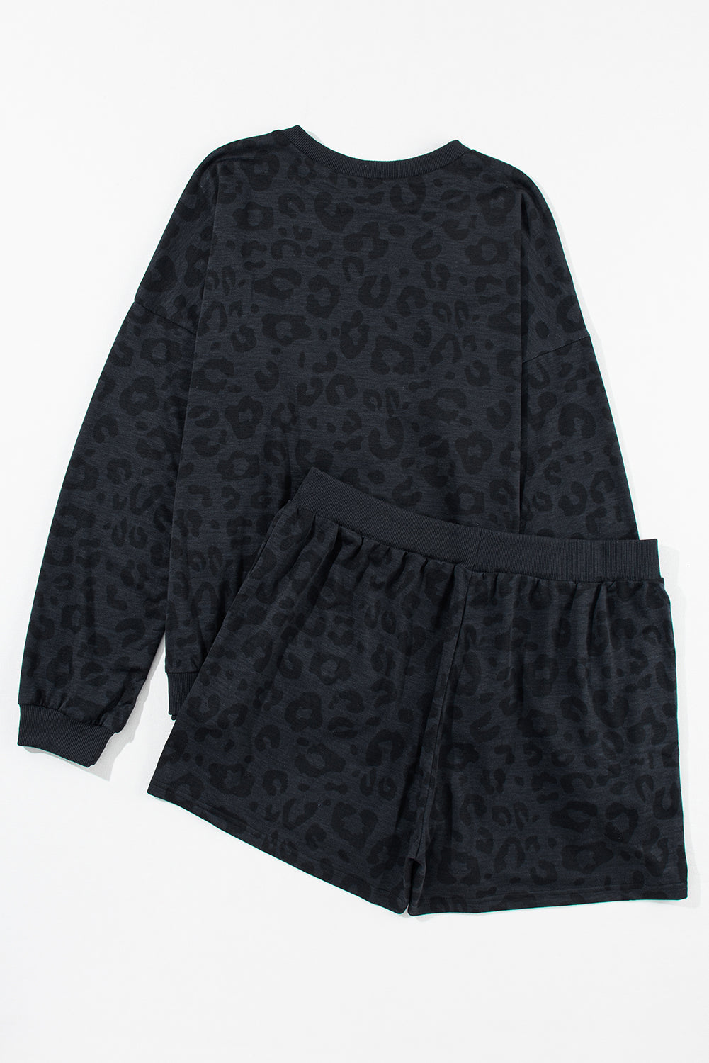 Kaia Black Leopard Shorts Lounge Set