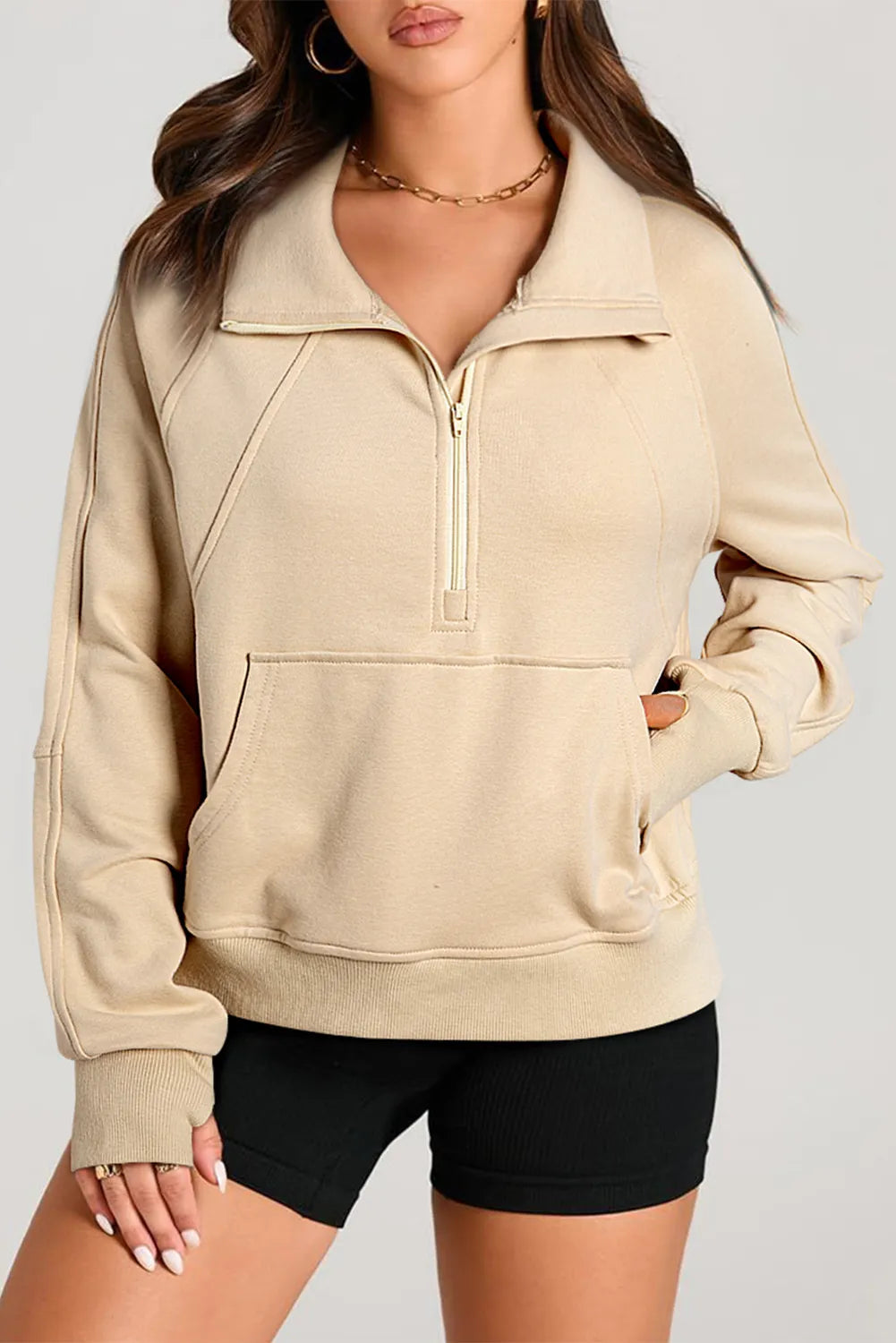 Betsy Jean Half Zip Pullover Sweatshirt