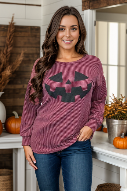 Jack O’ Lantern Graphic Long Sleeve Shirt