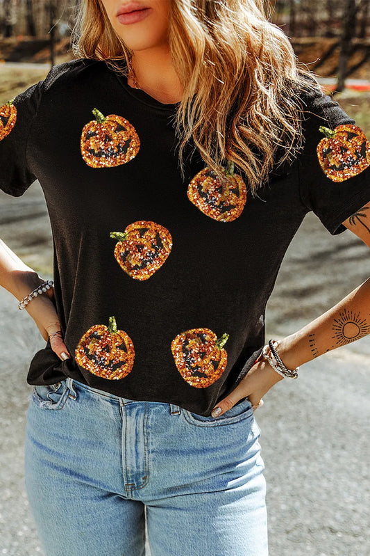 Sequin Pumpkin T-Shirt