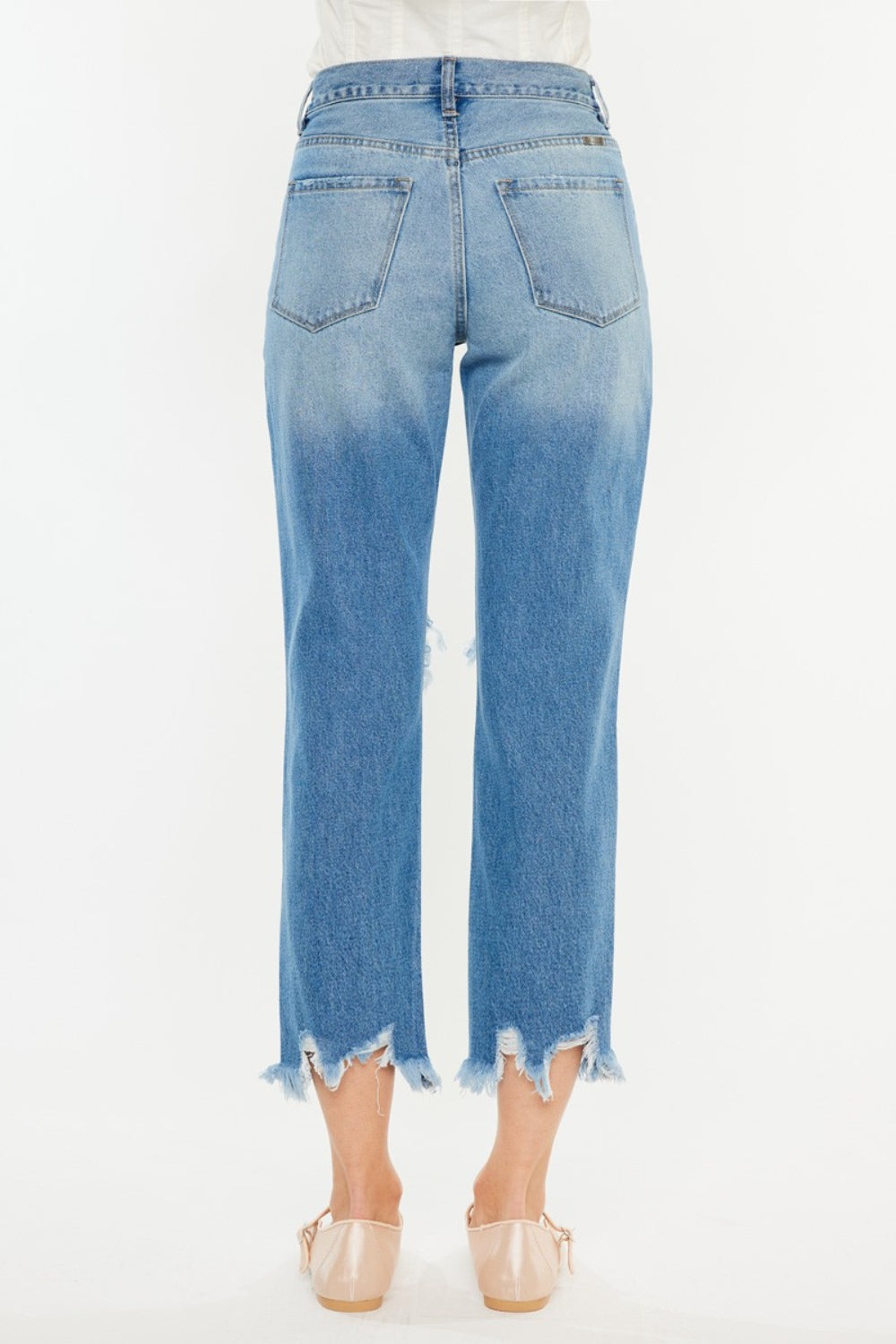 Frayed Hem Cropped Jeans