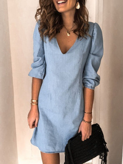 Willa V-Neck Half Sleeve Dress