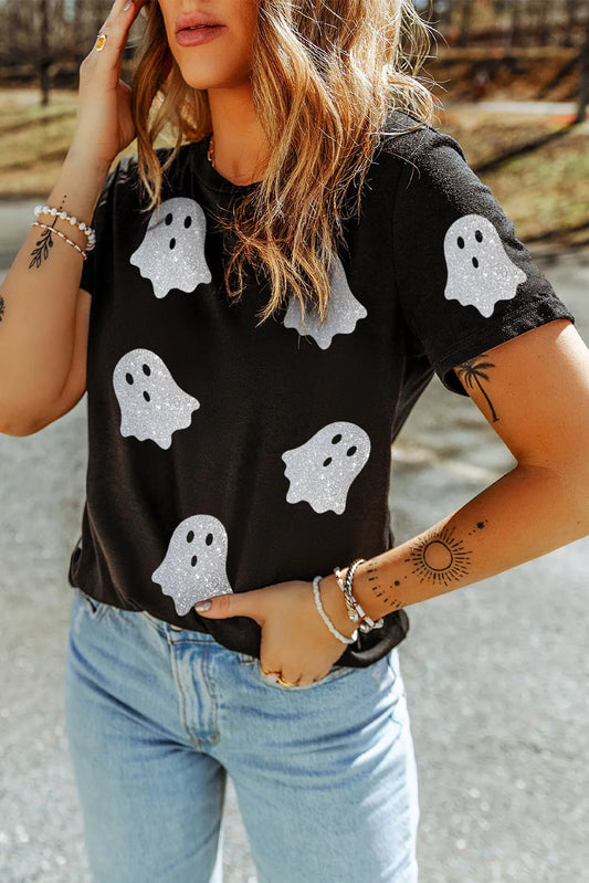 Glitter Ghost Graphic Tee