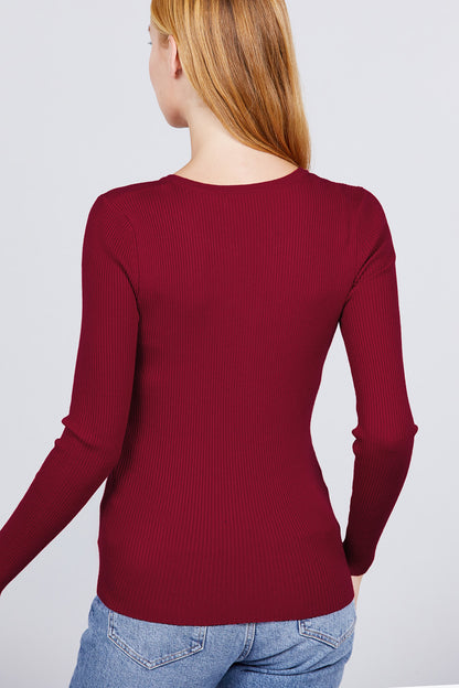 Emerson Henley Sweater, Wine