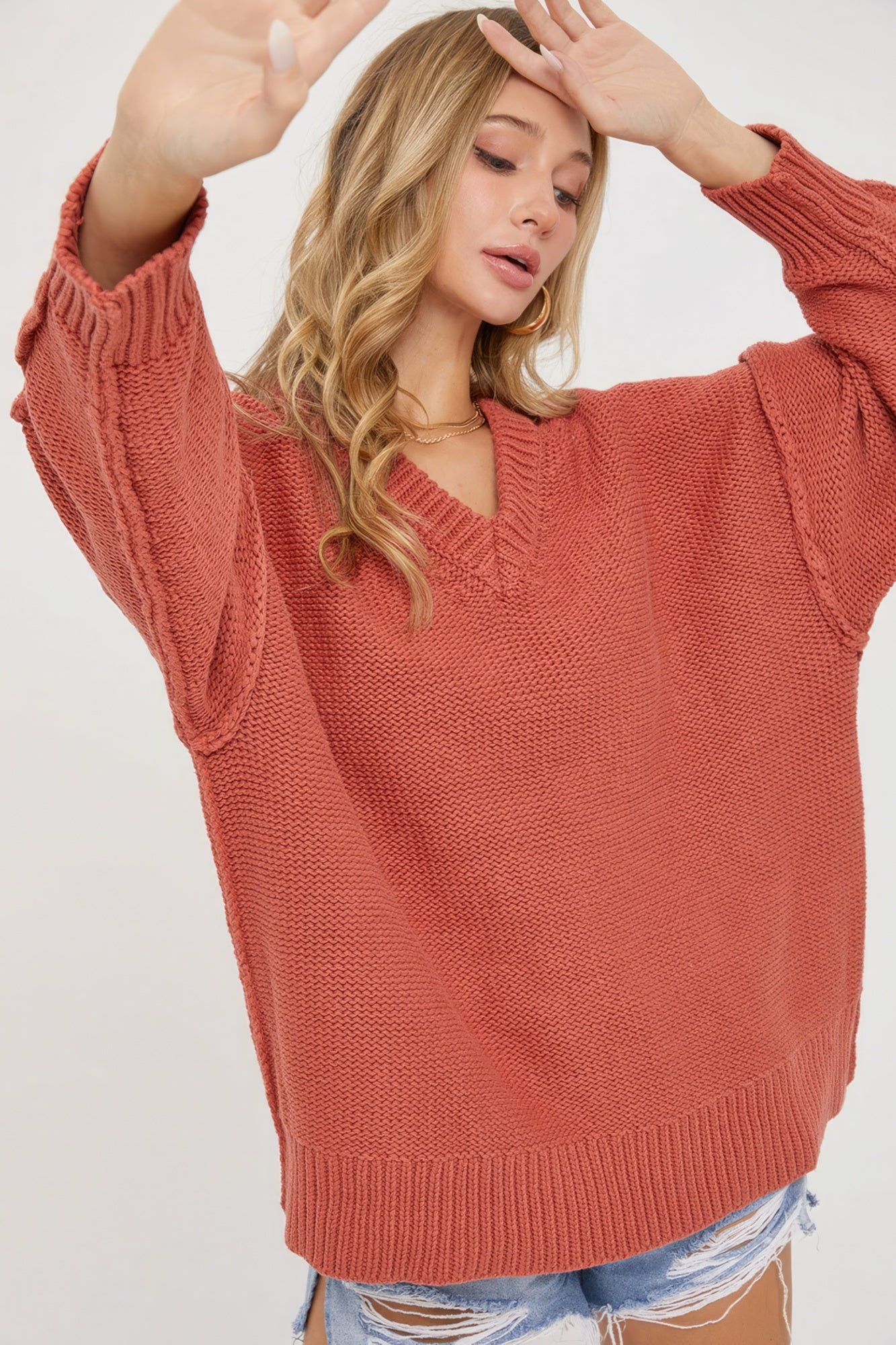 Brooke Oversized Sweater, Cinnamon Spice