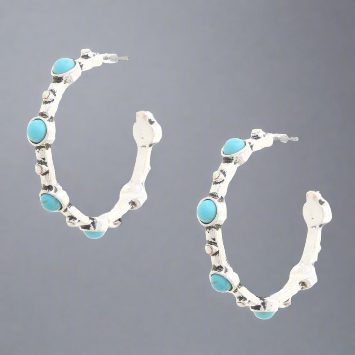 Kelsea Turquoise Open Hoop Earring