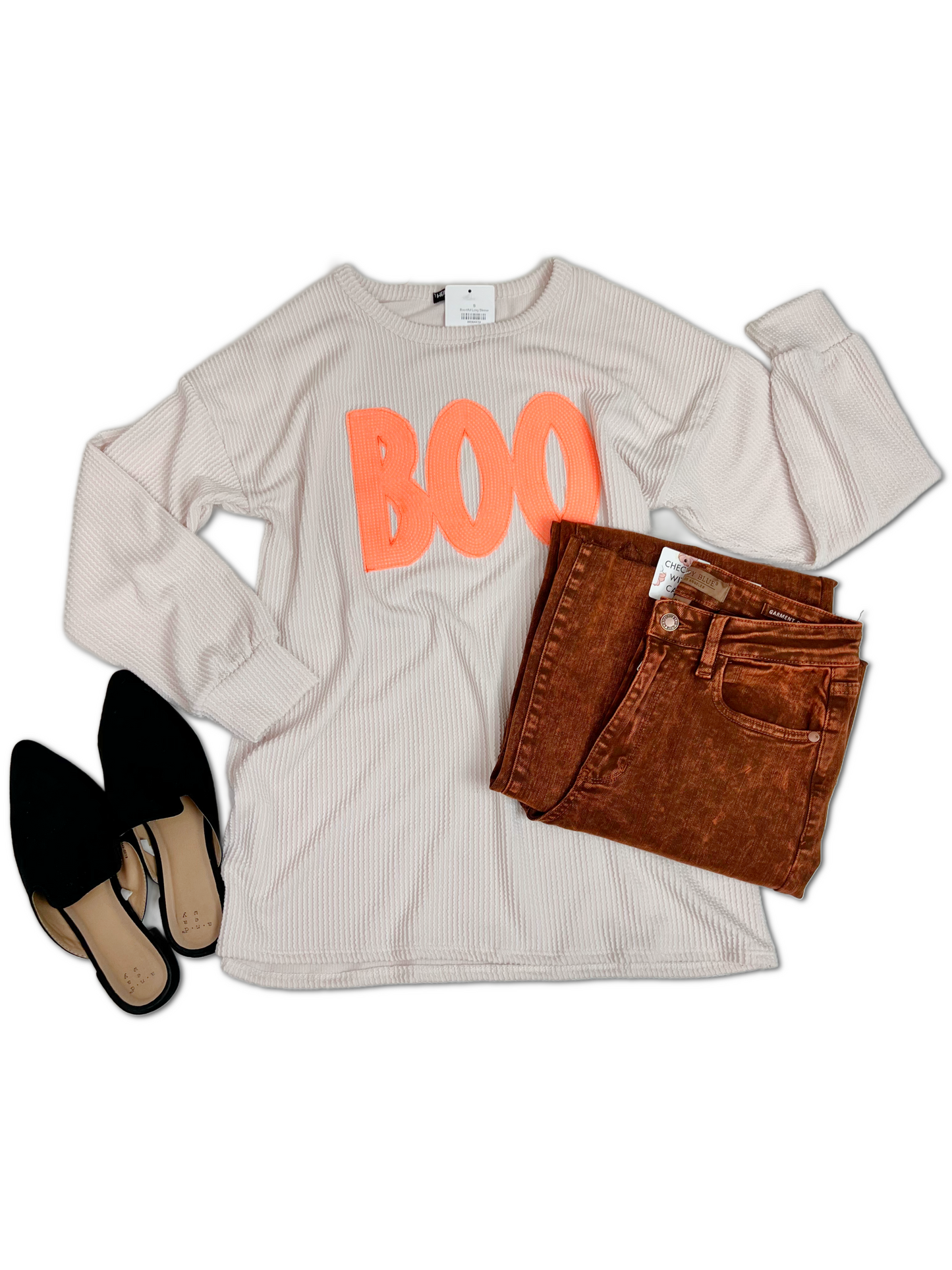 Sequin Boo Long Sleeve Shirt