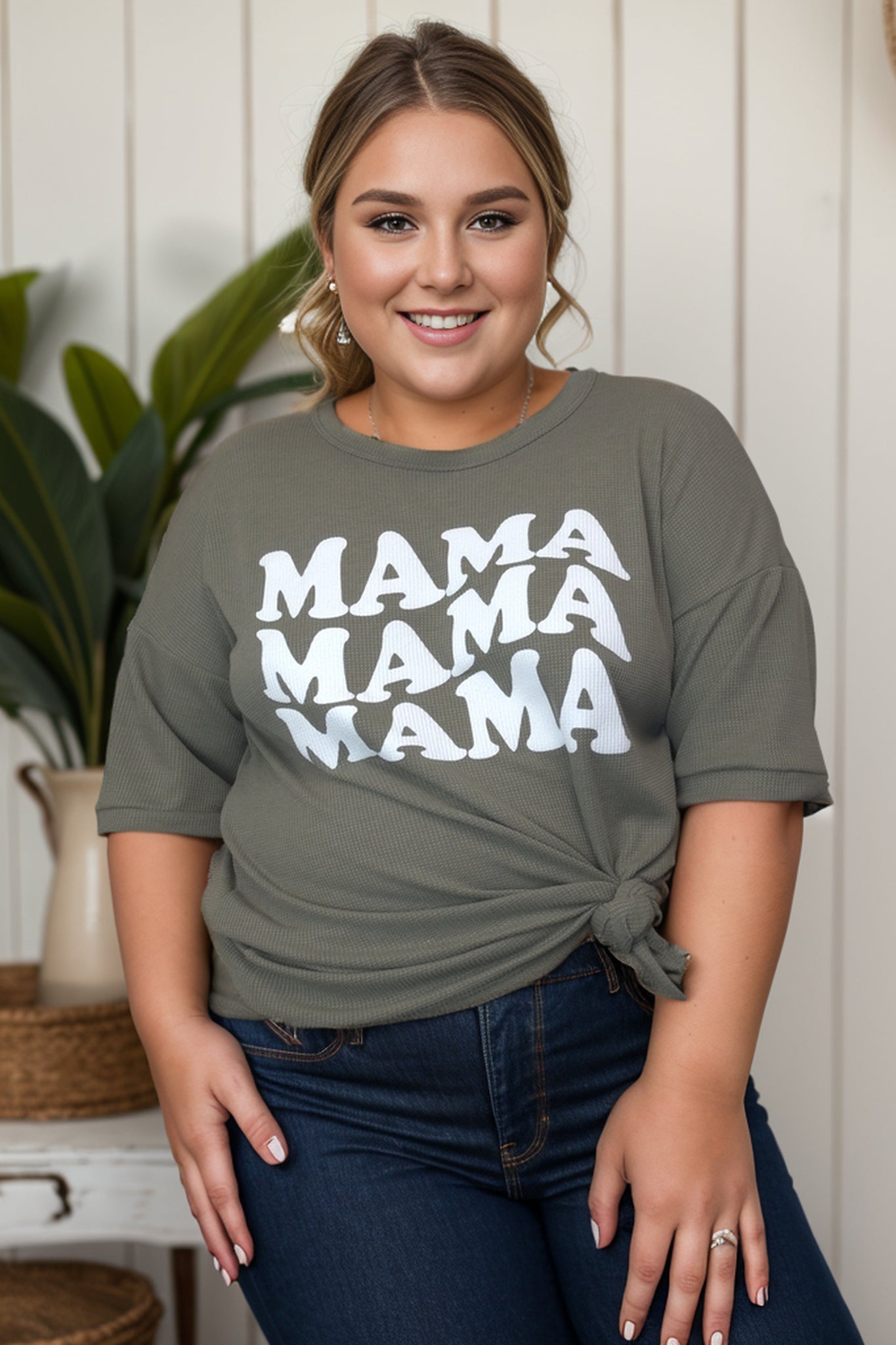 Mama Mama Mama Graphic Tee, Army Green