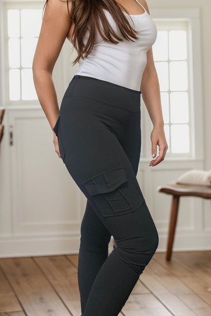 Tayla Cargo Leggings, Black