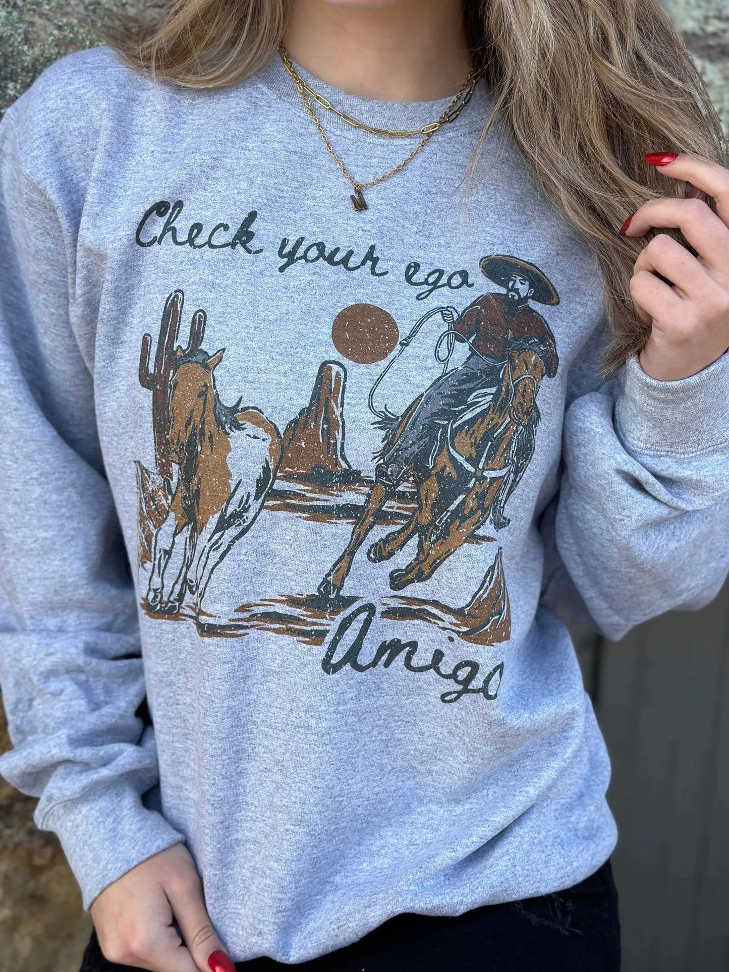 Check Your Ego Amigo Graphic Sweatshirt