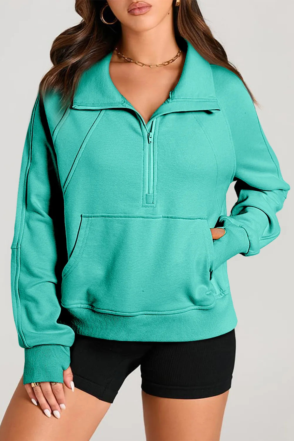 Betsy Jean Half Zip Pullover Sweatshirt