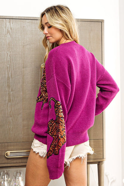 Rori Sequin Tiger Sweater