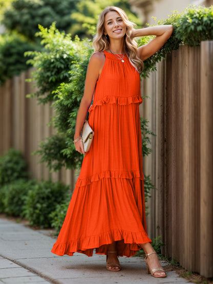 Millie Ruffled Tiered Maxi Dress with Pockets