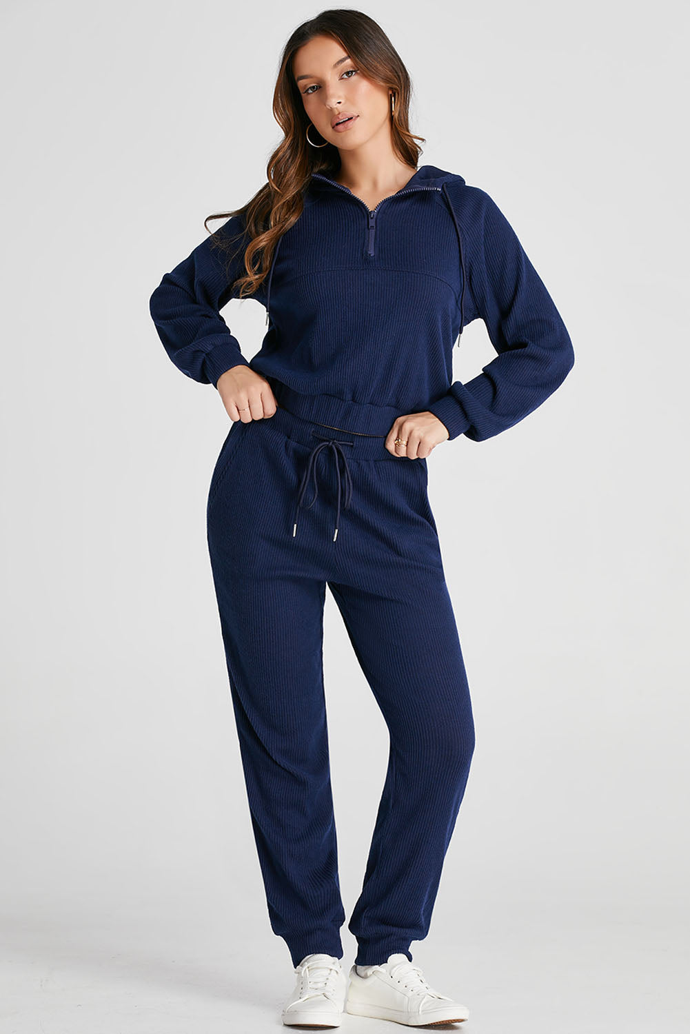 Della Quarter Zip Hoodie and Joggers Set