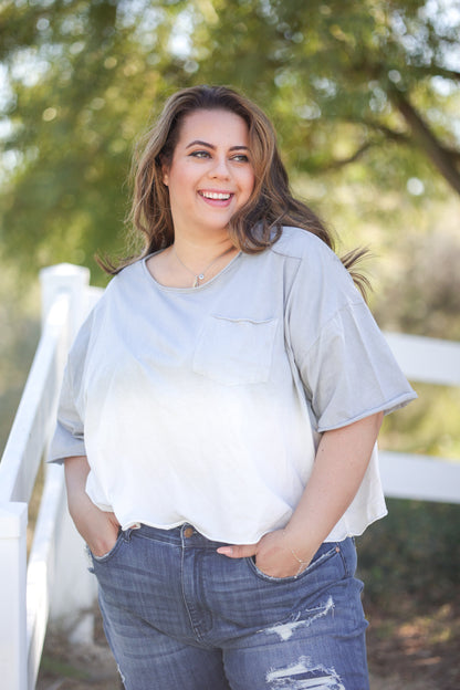 Molly Crop Tee, Silver