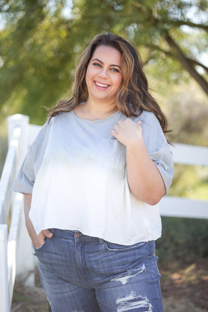 Molly Crop Tee, Silver