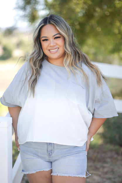 Molly Crop Tee, Silver