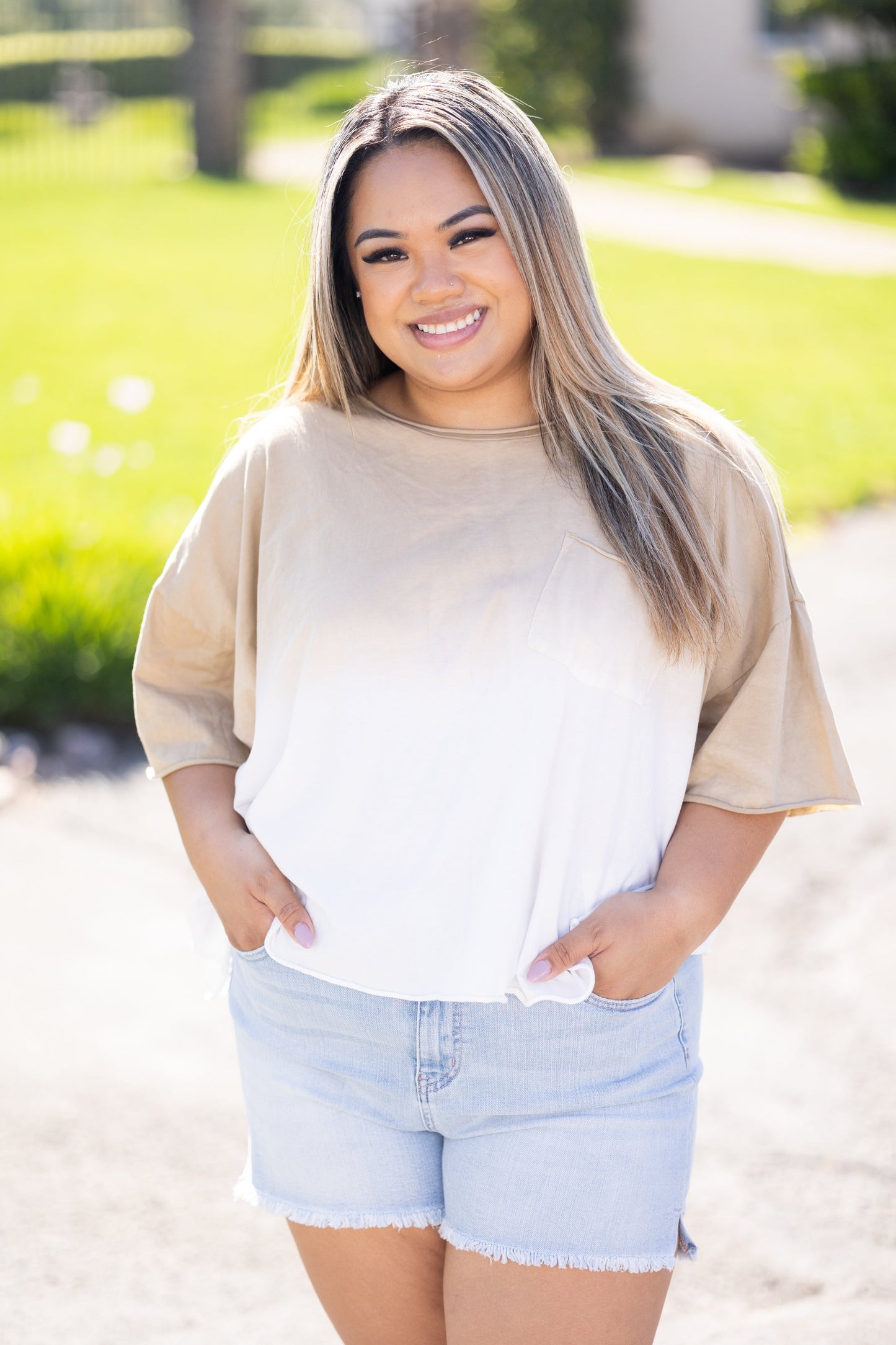 Molly Crop Tee, Taupe