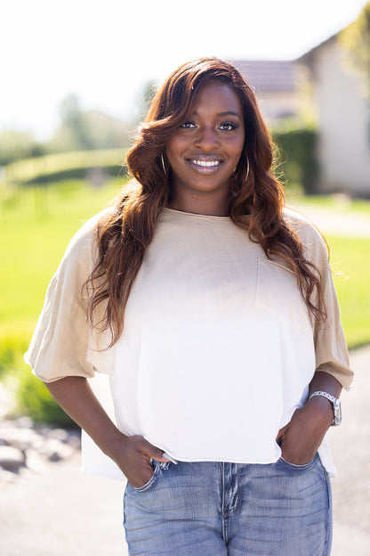 Molly Crop Tee, Taupe