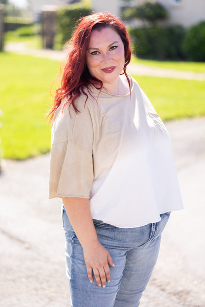 Molly Crop Tee, Taupe