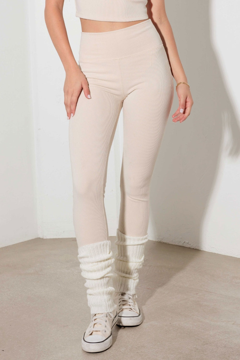 Gracie Ribbed Crop Cami and High Waist Leggings Set