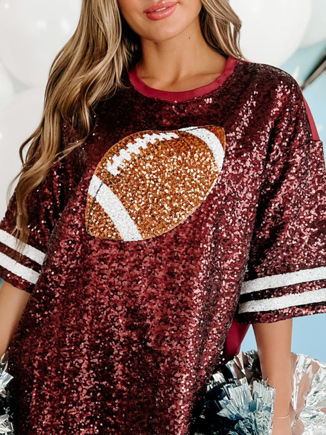 Full Sequin Football T-Shirt Dress