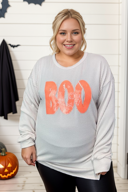 Sequin Boo Long Sleeve Shirt