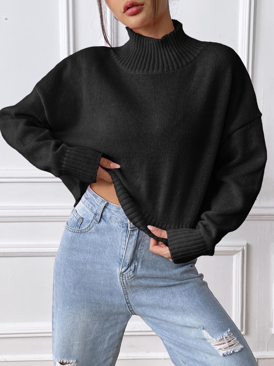 Mandy Turtleneck Cropped Sweater