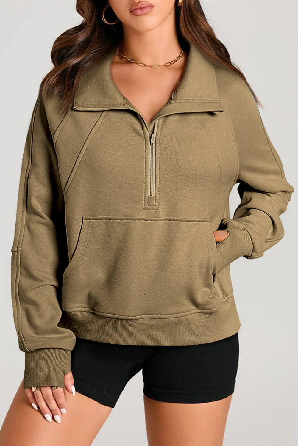 Betsy Jean Half Zip Pullover Sweatshirt