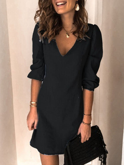 Willa V-Neck Half Sleeve Dress