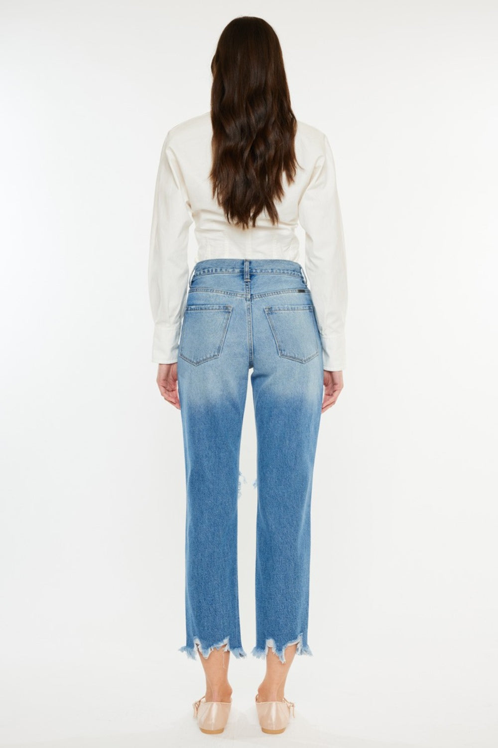 Frayed Hem Cropped Jeans